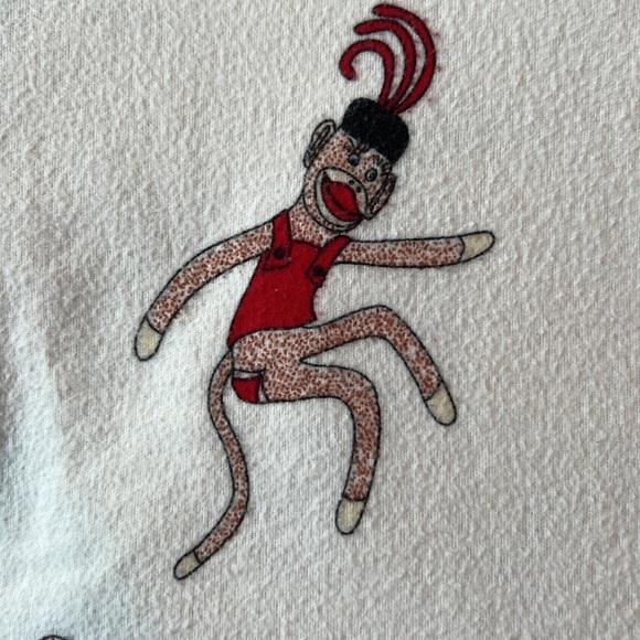 Dancing Sock Monkeys Flannel Top Sheet-Twin The Vermont Country Store - Picture 6 of 8